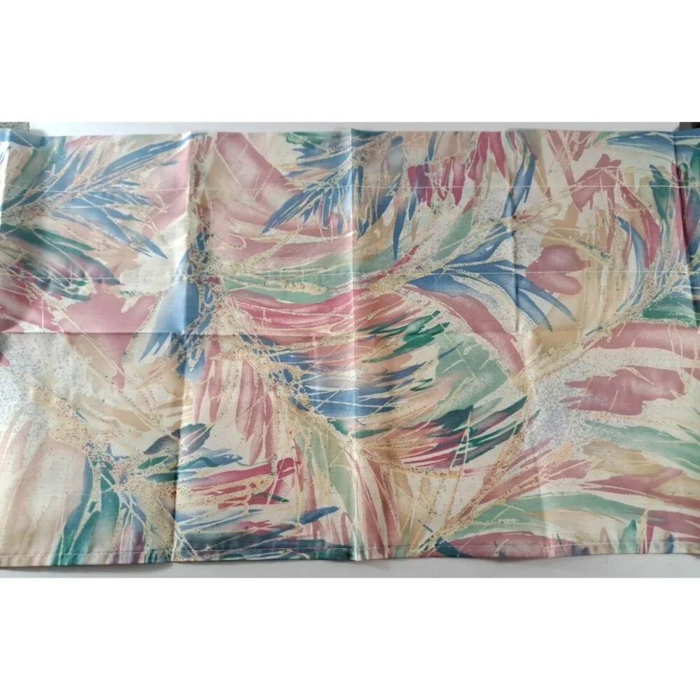 NEW Vintage Valance Pink Blue Pastel Abstract Watercolor Floral Cottage 42x14